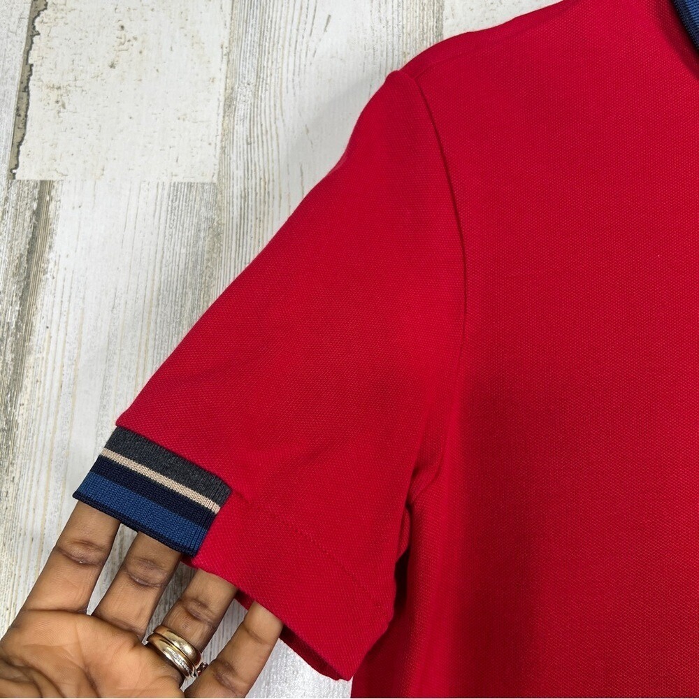 Lacoste Womens Shirt Size 42 US 10 Large Womens Red Polo Golf Performance Wear - Picture 6 of 11